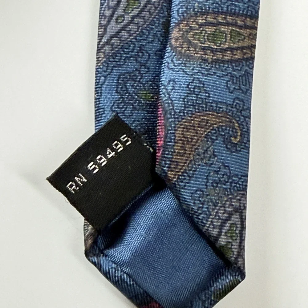 Lanvin Tie Mens Blue Paisley Silk Tie‎ Italy
